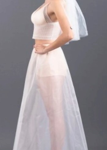 Beyaz Straplez Mini Gelinlik tarlatan yeni hiç kullanılmadı - Görsel 2