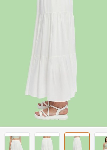 Beyaz Uzun Bohem Kadın Etek - Görsel 2