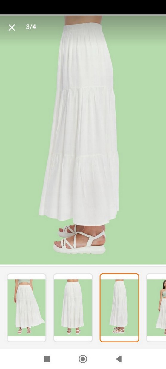 Beyaz Uzun Bohem Kadın Etek - Görsel 2