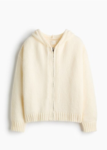 kapüşonlu ve fermuarlı triko üst - Görsel 2