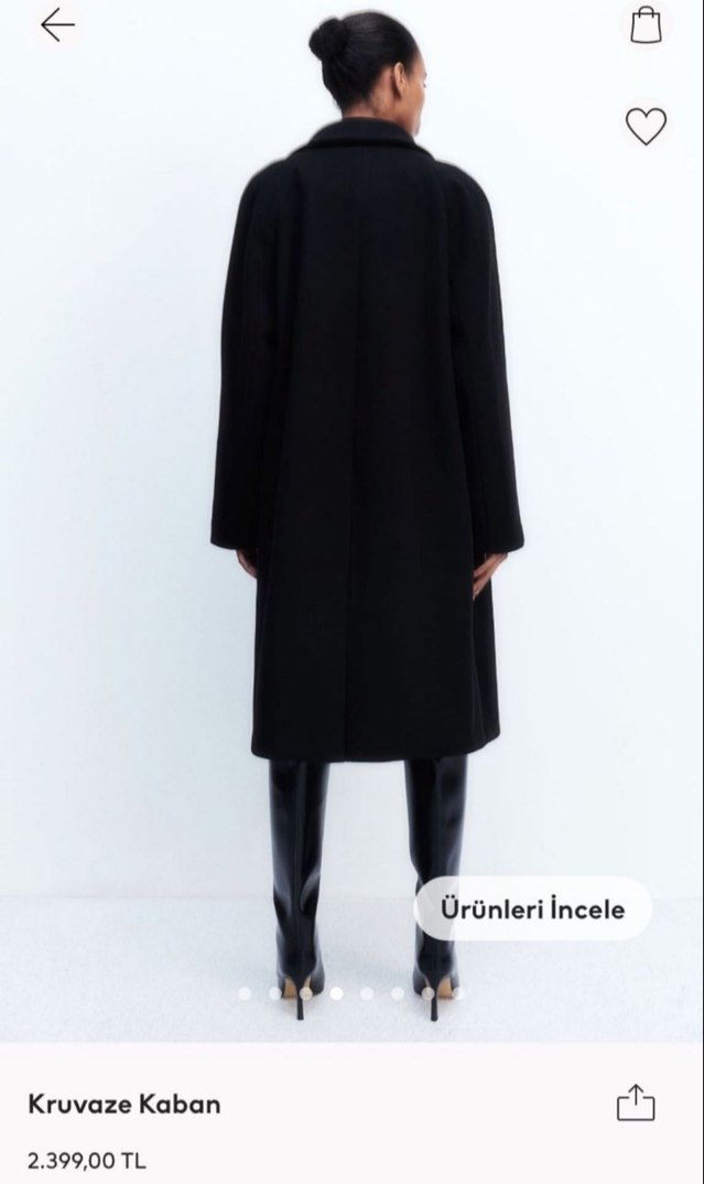 H&M Siyah Uzun Kaban - Görsel 2