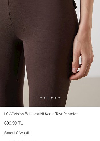 Acı Kahve Lastikli İspanyol Paça tayt pantolon - Görsel 3