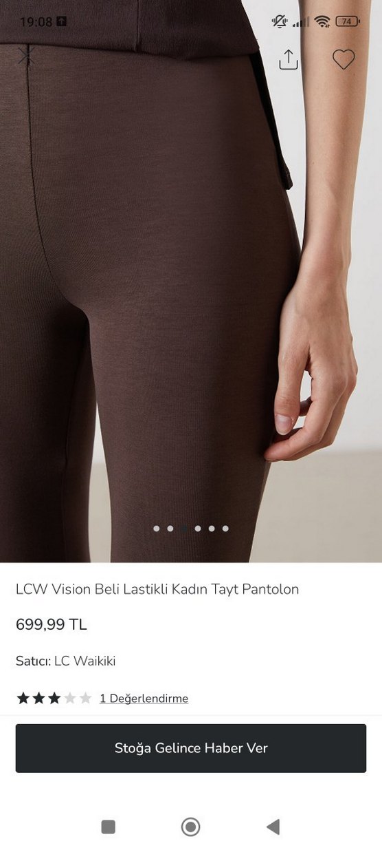 Acı Kahve Lastikli İspanyol Paça tayt pantolon - Görsel 3