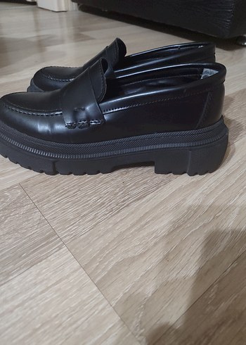 SiyahKadın Loafer Blok Topuk - Görsel 2