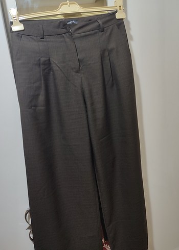 Kahverengi Kadın Pileli Kumaş Pantolon - Görsel 5