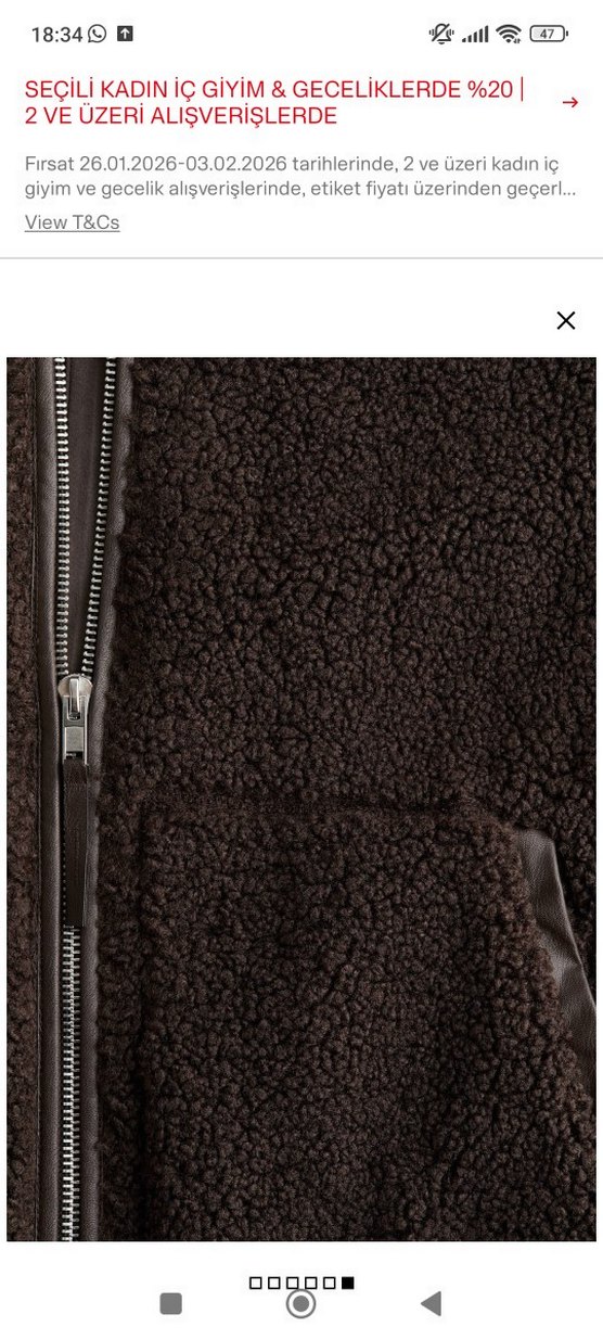 H&M peluş ceket - Görsel 2