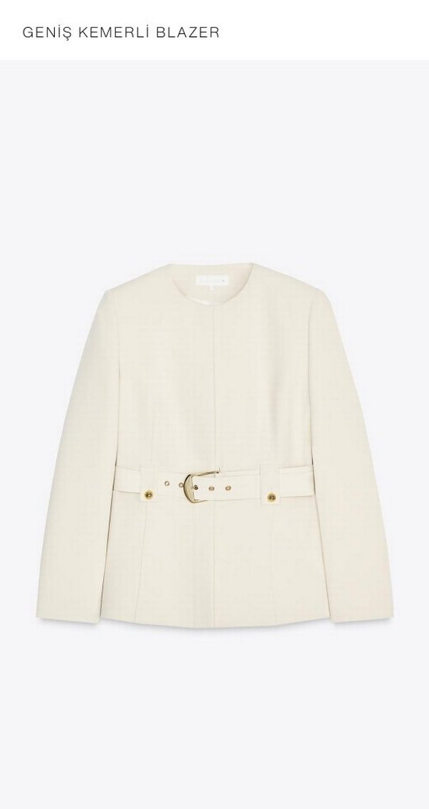 Zara Beyaz Kemerli Blazer Takım Viral - Görsel 2