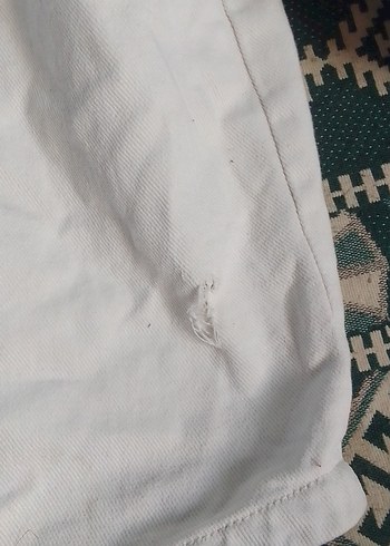 Beyaz Düğmeli kadın kot ceket - Görsel 5