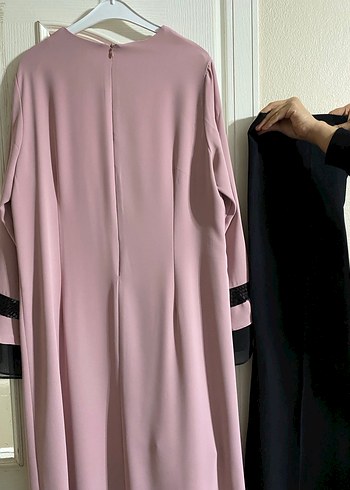 Uzun Kol Drapeli Pembe Kadın Elbise - Görsel 3