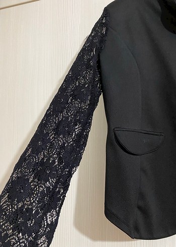 Düğmeli Siyah Gotik Kadın Blazer - Görsel 2