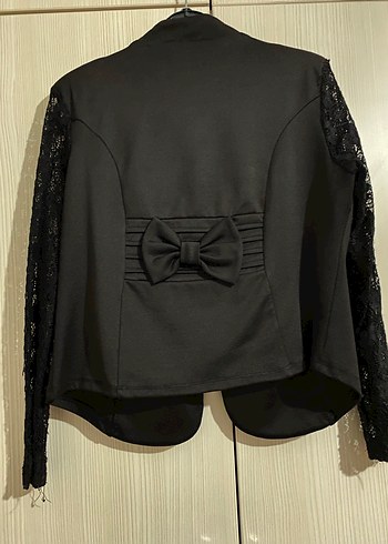 Düğmeli Siyah Gotik Kadın Blazer - Görsel 3