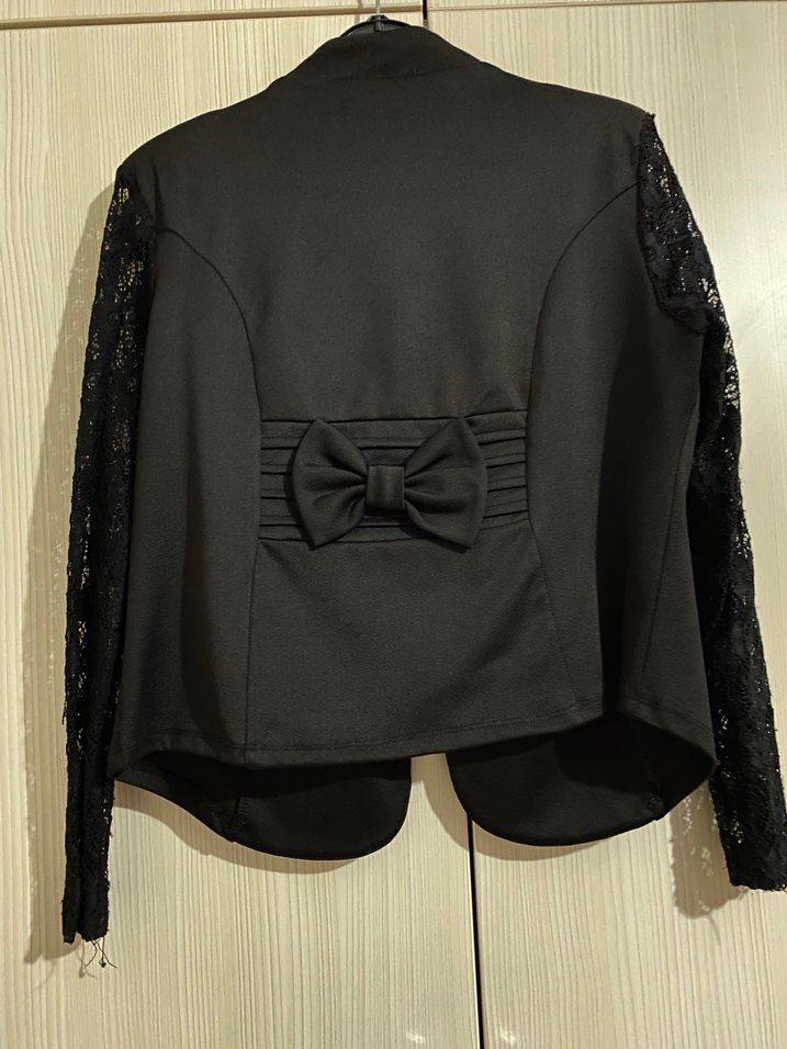 Düğmeli Siyah Gotik Kadın Blazer - Görsel 3