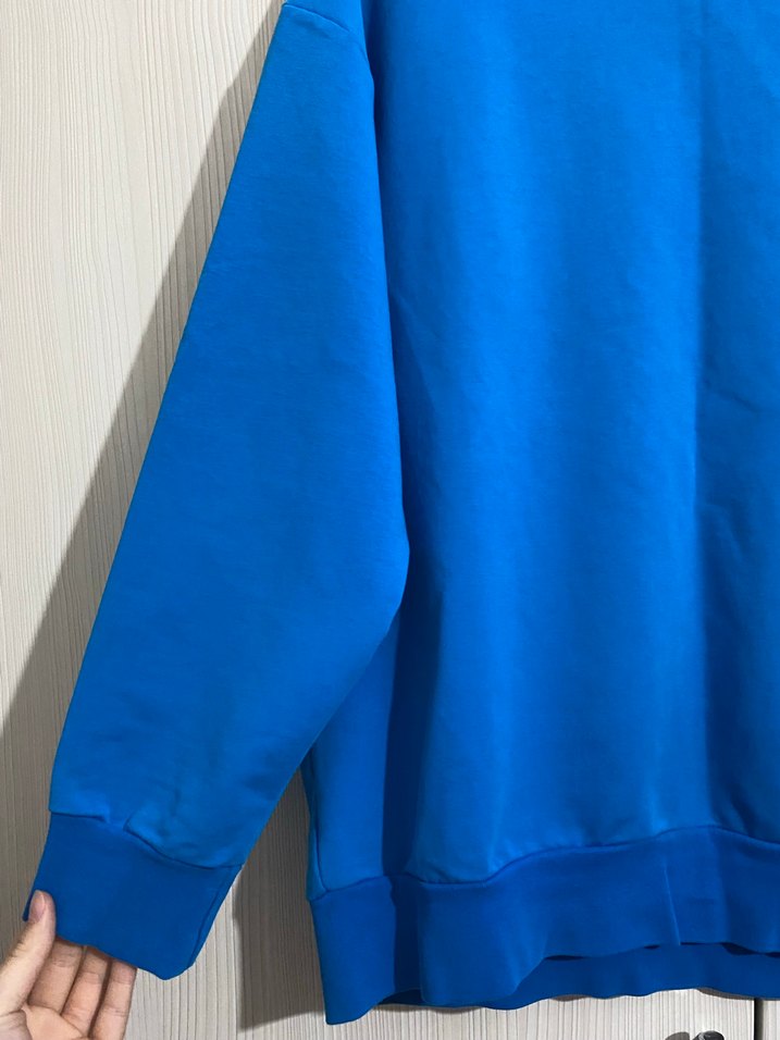 Mavi Oversize Nike Air erkek Sweatshirt - Görsel 2