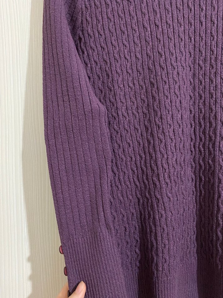 Mor Örgü Kadın Kazak Uzun Kollu - Görsel 2