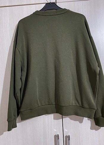 Leopar Desenli Yeşil Kadın Sweatshirt - Görsel 3