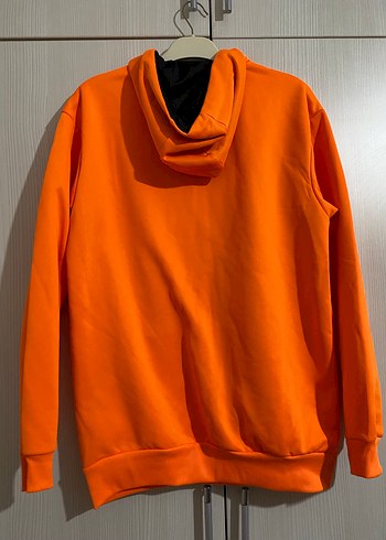 Turuncu Kapüşonlu Rahat Kesim Sweatshirt - Görsel 3