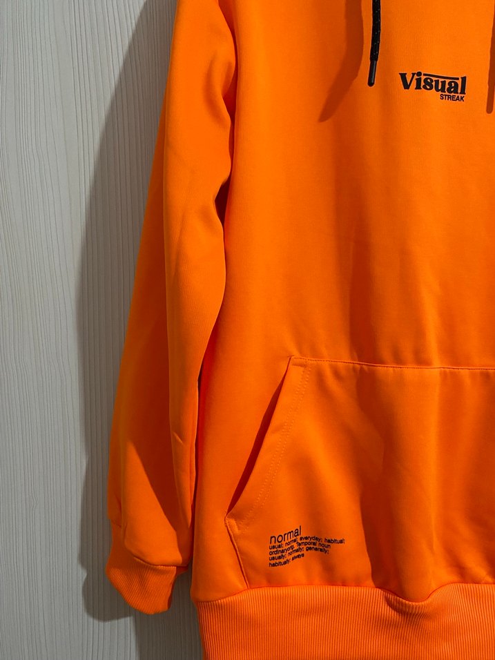 Turuncu Kapüşonlu Rahat Kesim Sweatshirt - Görsel 2