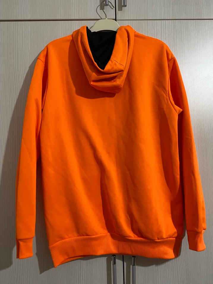 Turuncu Kapüşonlu Rahat Kesim Sweatshirt - Görsel 3