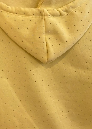 Sarı Puantiyeli Fermuarlı Kadın Sweatshirt - Görsel 3