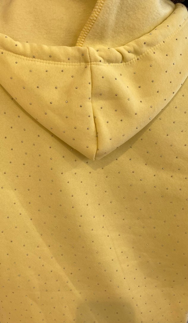 Sarı Puantiyeli Fermuarlı Kadın Sweatshirt - Görsel 3