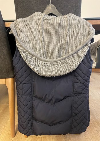 MUDO Kapüşonlu Kadın Lacivert Şişme Yelek - Görsel 2