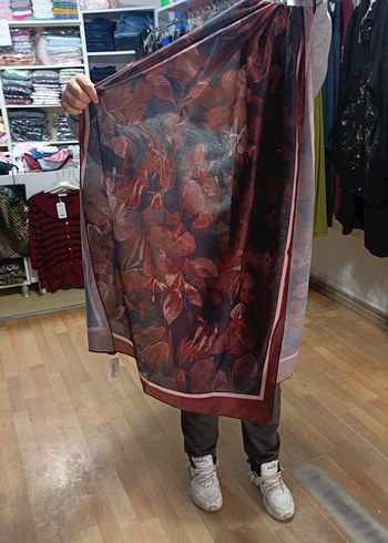 Bordo Desenli Bohem Kadın Şal - Görsel 3