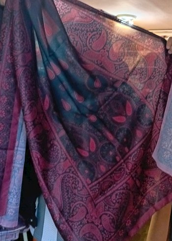 Kadın Çok Renkli İpek Görünümlü Bohem Sarma Şal - Görsel 2