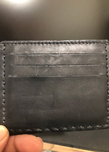 Siyah hakiki deri kartlık sıfır ürün - Görsel 2