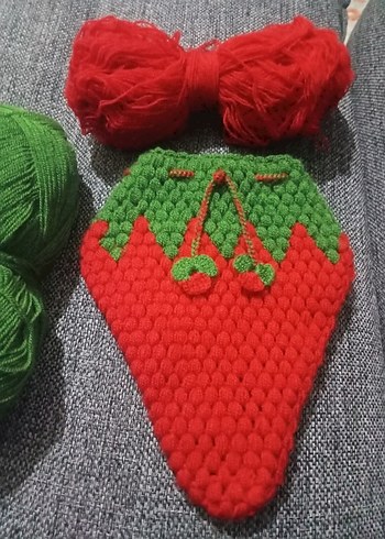 Nakışlı Çok Renkli çilek lif - Görsel 3