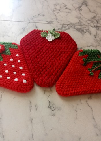 Nakışlı Kırmızı Renkli çilek lif - Görsel 2