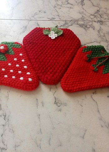 Nakışlı Kırmızı Renkli çilek lif - Görsel 3