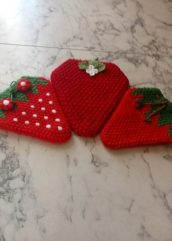 Nakışlı Kırmızı Renkli çilek lif - Görsel 4