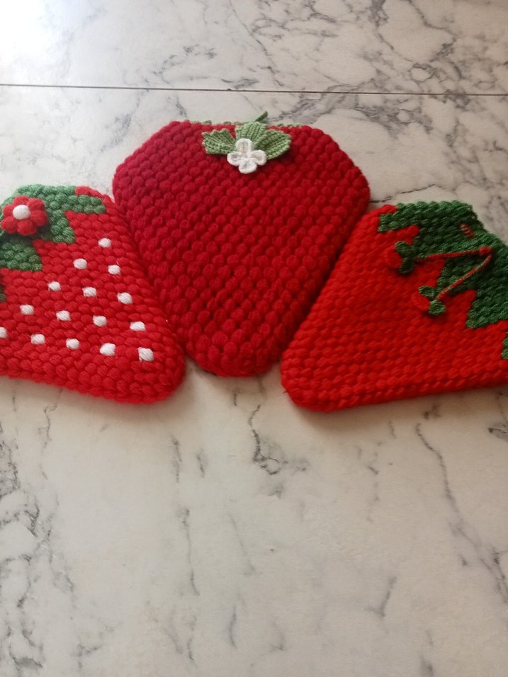 Nakışlı Kırmızı Renkli çilek lif - Görsel 3