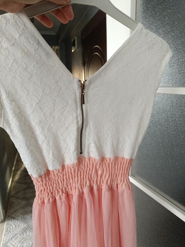 Düğmeli V Yaka Bohem Uzun Keten Elbise - Görsel 4