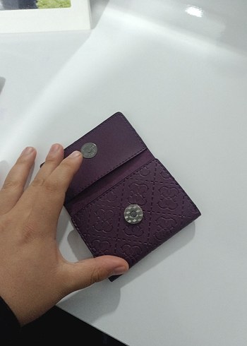 Mor Deri Kadın Cüzdanı Velcro Kapanışlı - Görsel 5
