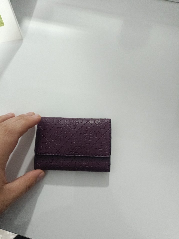 Mor Deri Kadın Cüzdanı Velcro Kapanışlı - Görsel 2