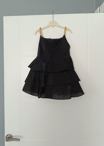 Zincir Detaylı Siyah Gotik Kız Elbisesi - Görsel 2