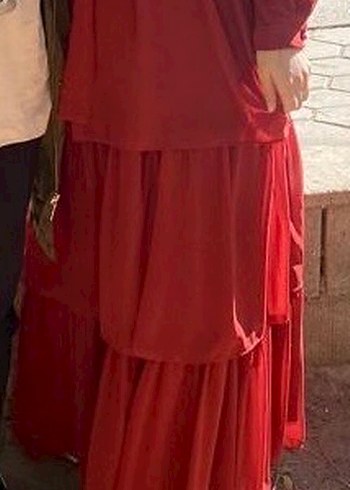 Bordo Uzun Bohem Kadın Elbise - Görsel 2