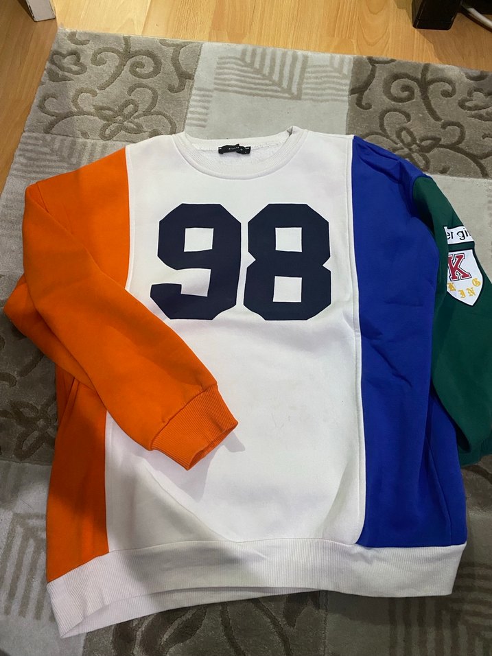 Renkli Baskılı Kadın Sweatshirt 98 - Görsel 2