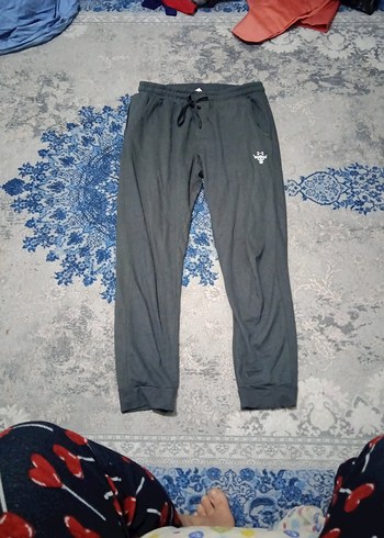 Erkek Gri Dar Kesim Fermuarlı Eşofman Altı - Görsel 2