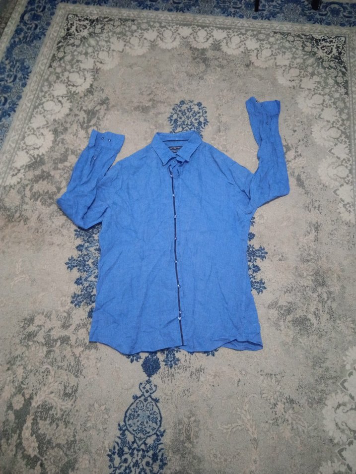 Mavi Denim Kısa Kollu Erkek Gömlek - Görsel 3