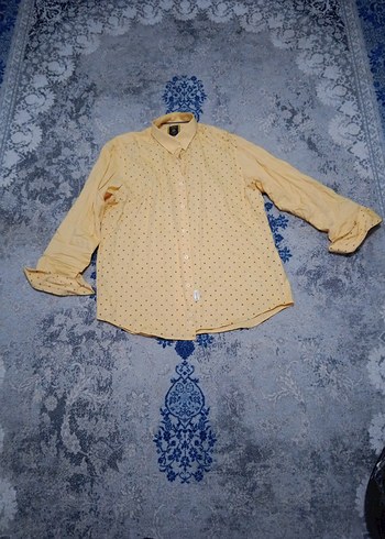 Sarı Vintage Pamuklu Erkek Gömlek - Görsel 3