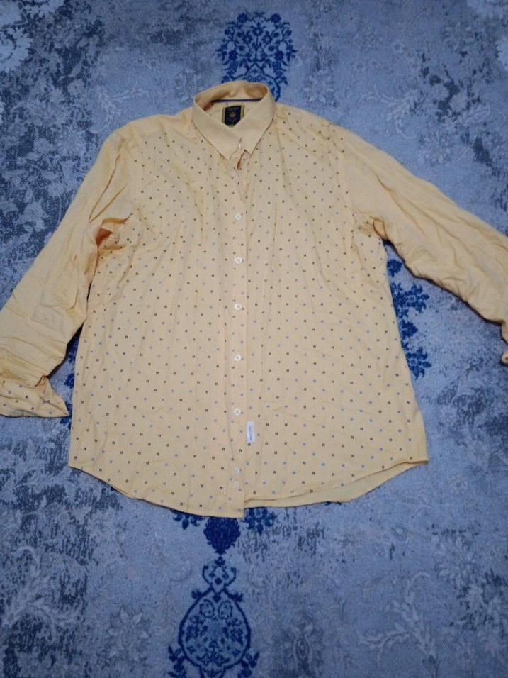 Sarı Vintage Pamuklu Erkek Gömlek - Görsel 2