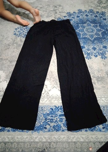 siyah Bol Kesim Kadın Kot Pantolon - Görsel 2