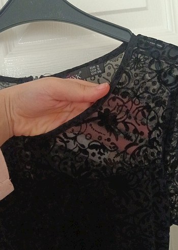 Siyah Dantel Uzun Kollu Gotik Abiye Elbise - Görsel 2