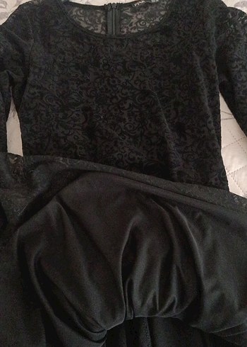 Siyah Dantel Uzun Kollu Gotik Abiye Elbise - Görsel 3