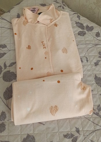 Pembe Uzun Kollu Rahat Kadın Pijama Takımı - Görsel 5