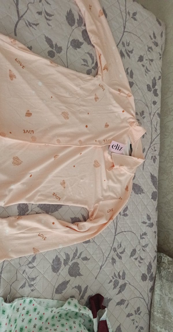 Pembe Uzun Kollu Rahat Kadın Pijama Takımı - Görsel 2