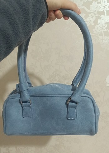 Mavi Süet Kadın Çanta - Görsel 3