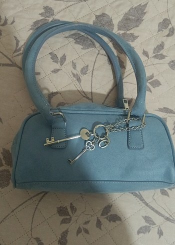 Mavi Süet Kadın Çanta - Görsel 2